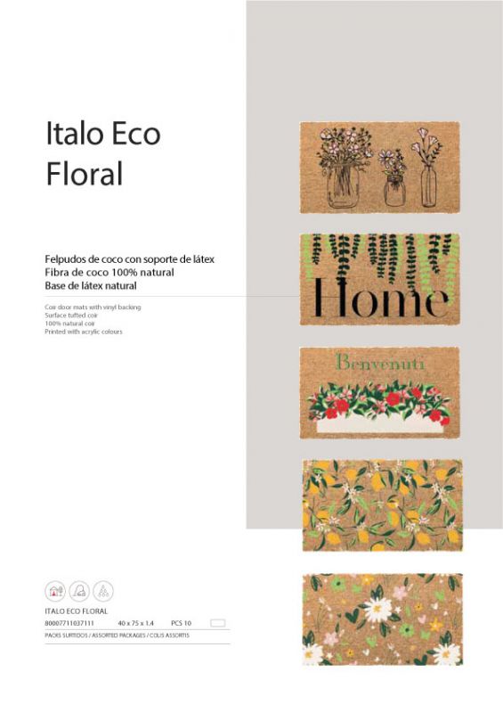 FELPUDO COCO ITALO ECO FLORAL - 40x60x1.4